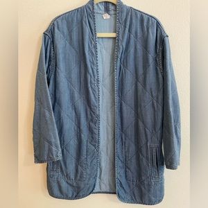 Marine Layer Quilted Chambray Reversible Jacket Coat Denim Tencel